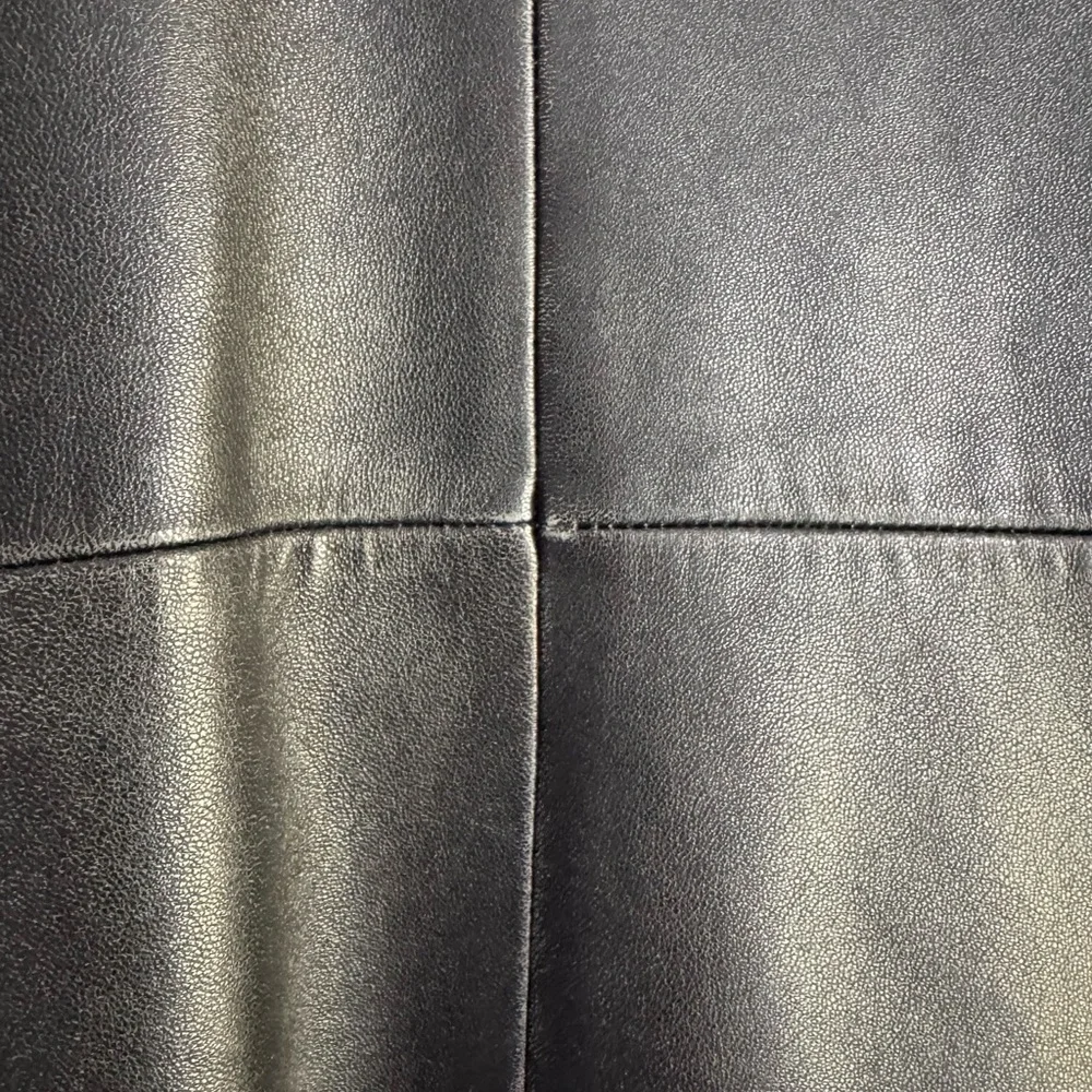 Banana Republic Vintage Black Leather Car Coat Jacket Fall Holiday Size Small